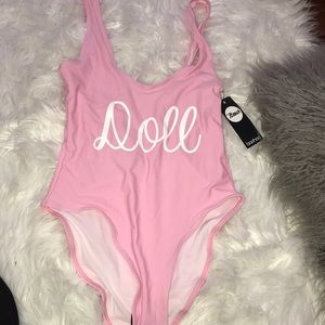 Pink one piece swimsuit
